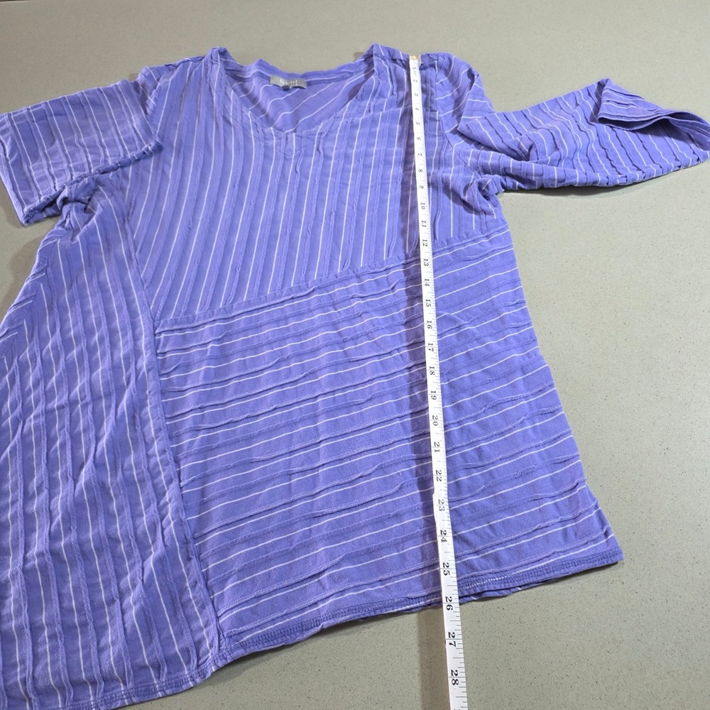 Habitat Purple Striped V-Neck Asymmetrical Cotton Tunic Top 78022 Large - Picture 4 of 11